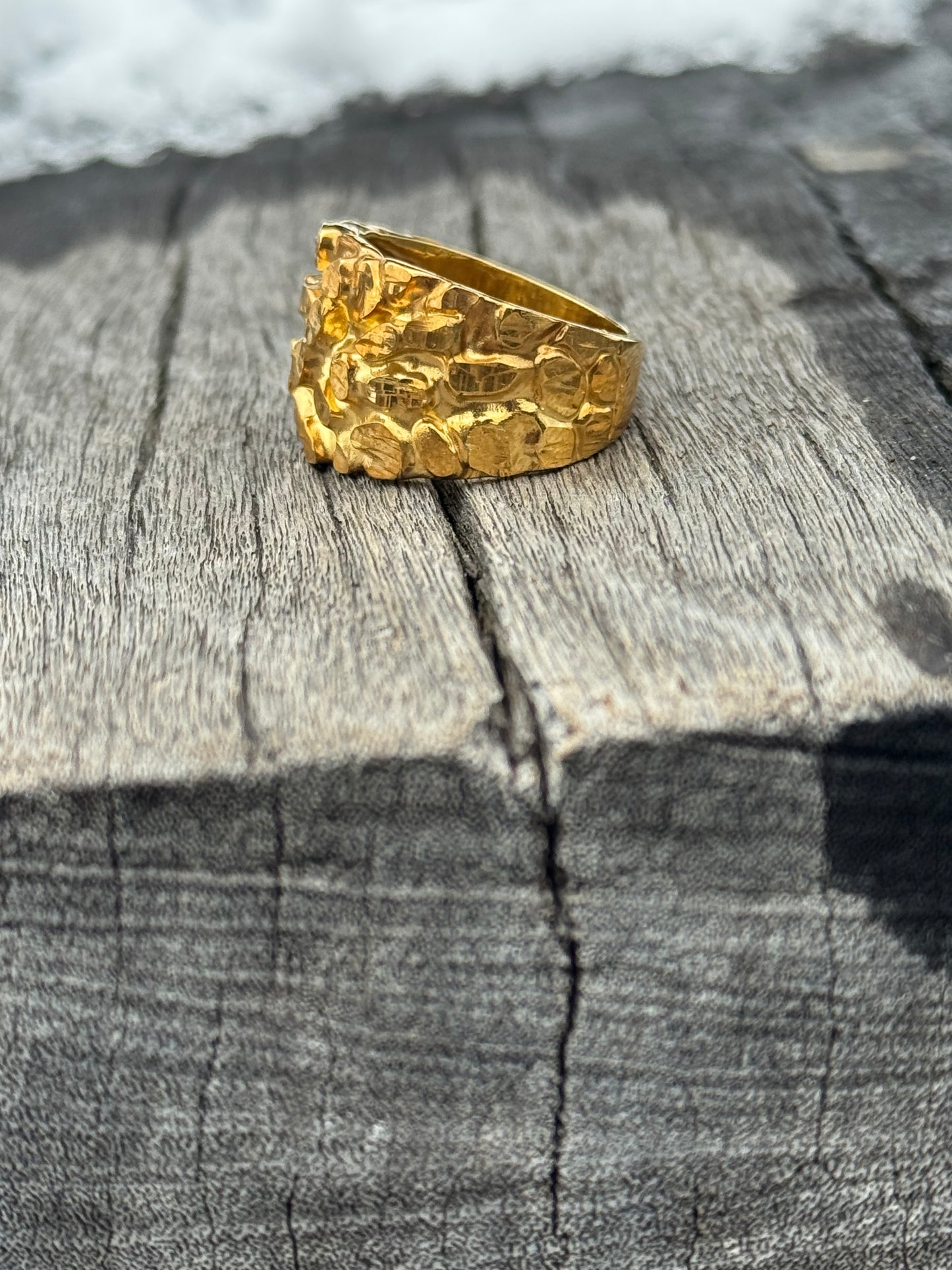 925 Silver Nugget Ring - Rose Gold Nugget Ring - Yellow Gold Nugget Ring