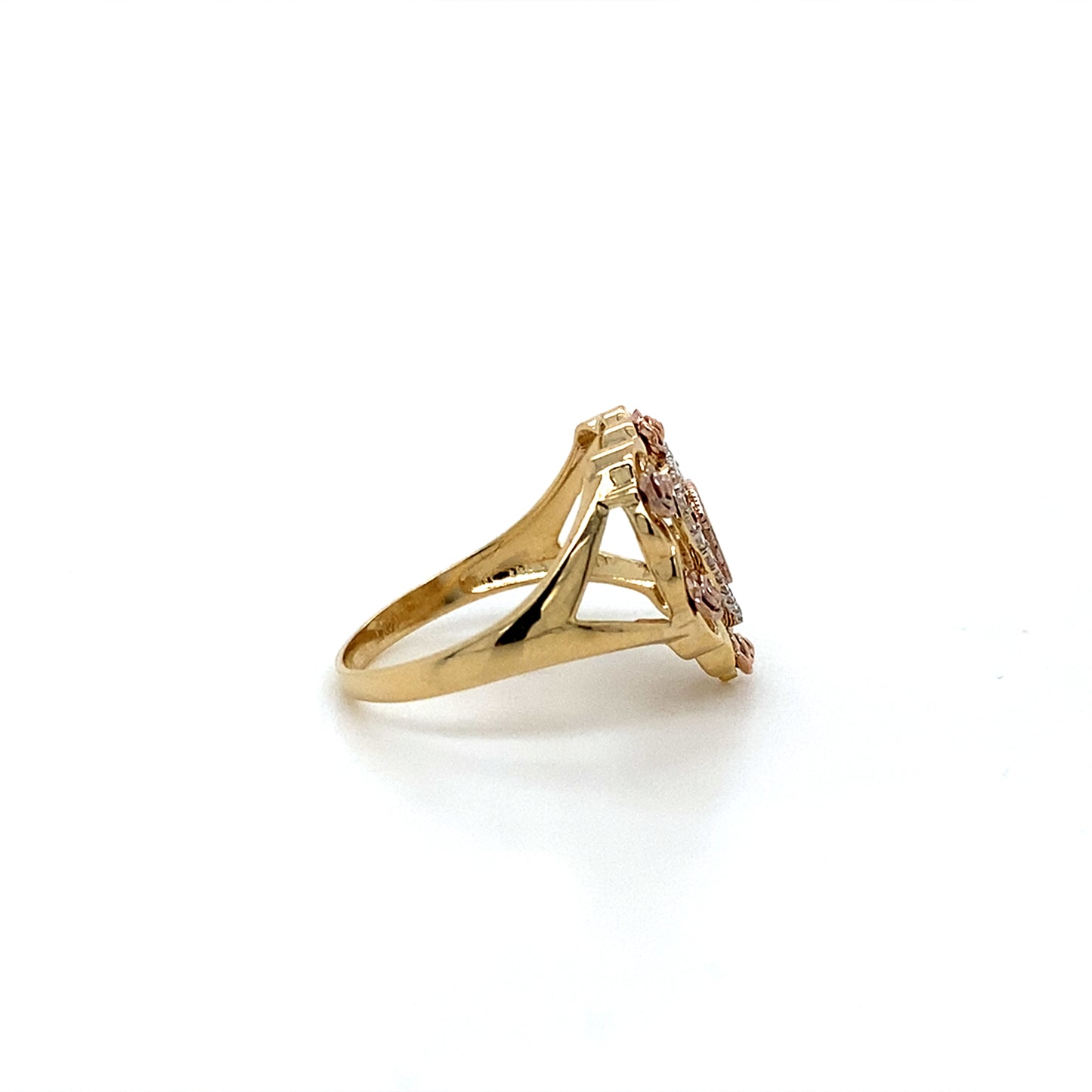 14K Two Tone 15 Anos Quinceanera Rings