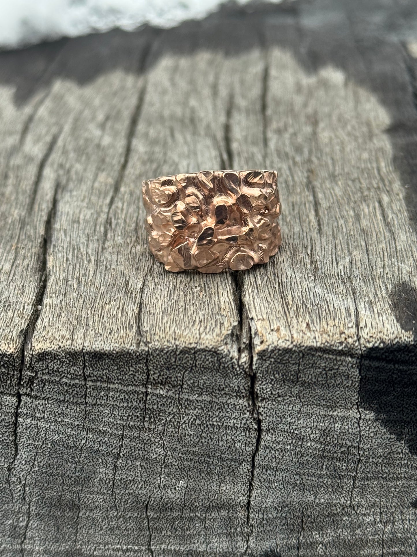 925 Silver Nugget Ring - Rose Gold Nugget Ring - Yellow Gold Nugget Ring