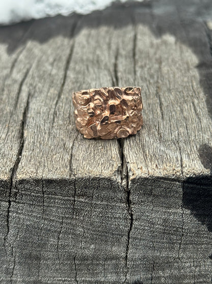 925 Silver Nugget Ring - Rose Gold Nugget Ring - Yellow Gold Nugget Ring