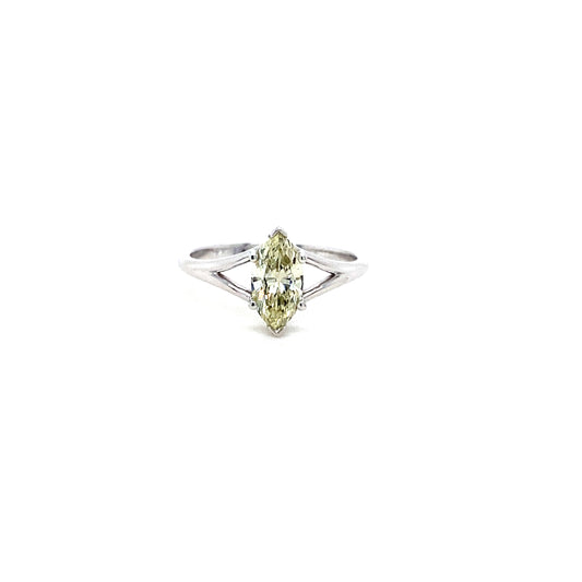 14K White Gold Engagement Ring – 1.05 Ct SI1 Certified Natural Diamond