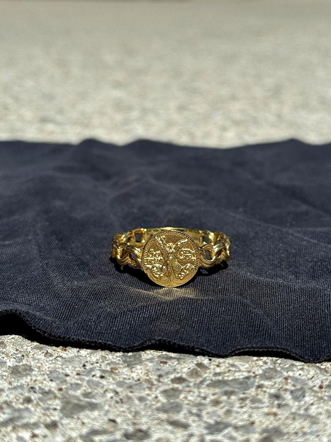 925 Silver Centenario Chino Link Ring