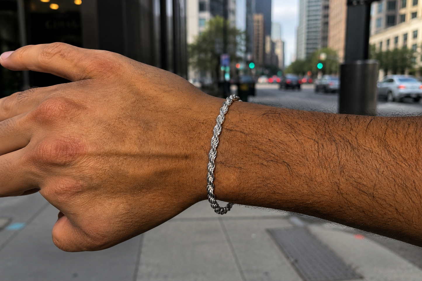 925 Silver 5MM 8" Rope Bracelet