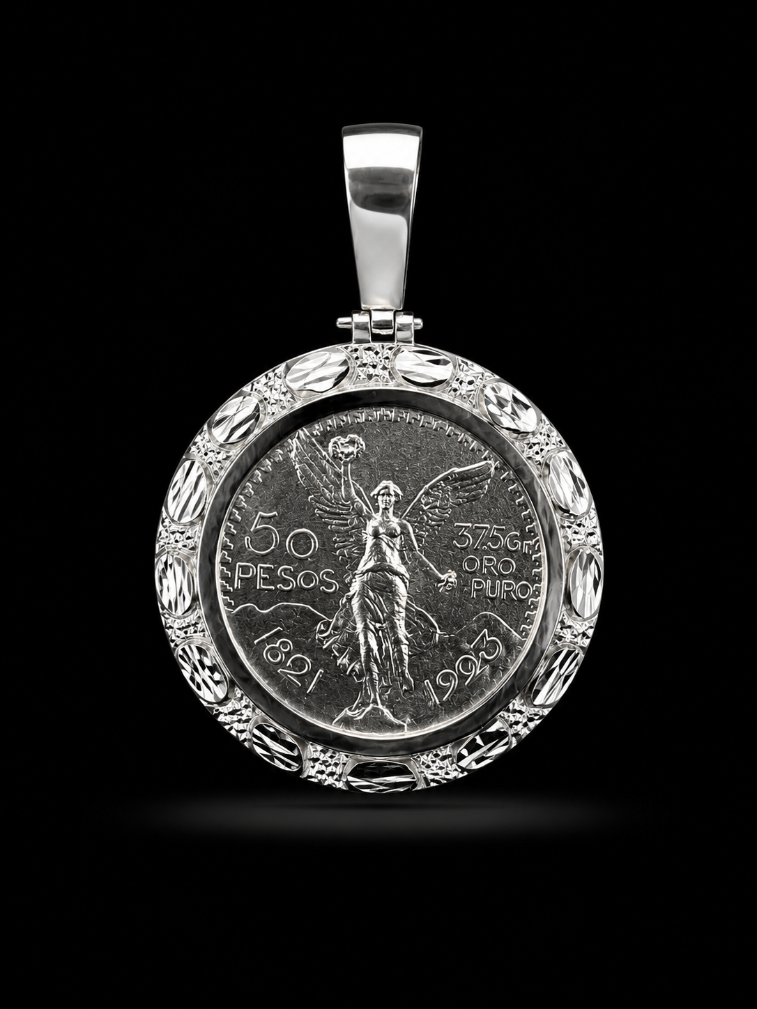 925 Silver Nugget Centenario Pendant