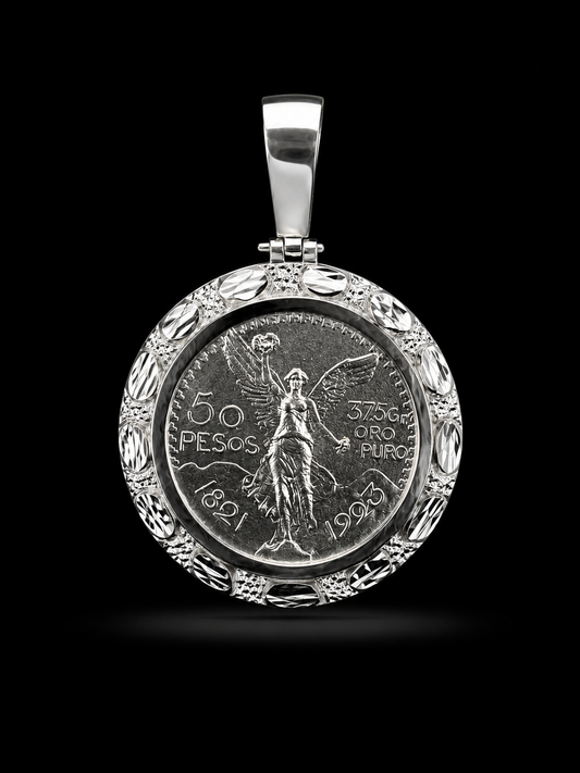 925 Silver Nugget Centenario Pendant