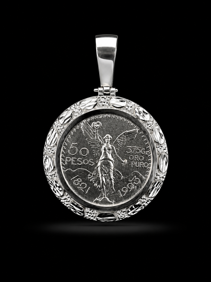 925 Silver Nugget Centenario Pendant