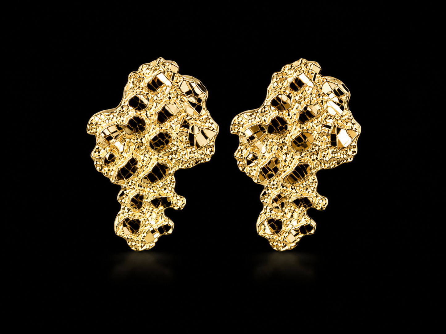 925 Silver Nugget Earrings | Large & Medium