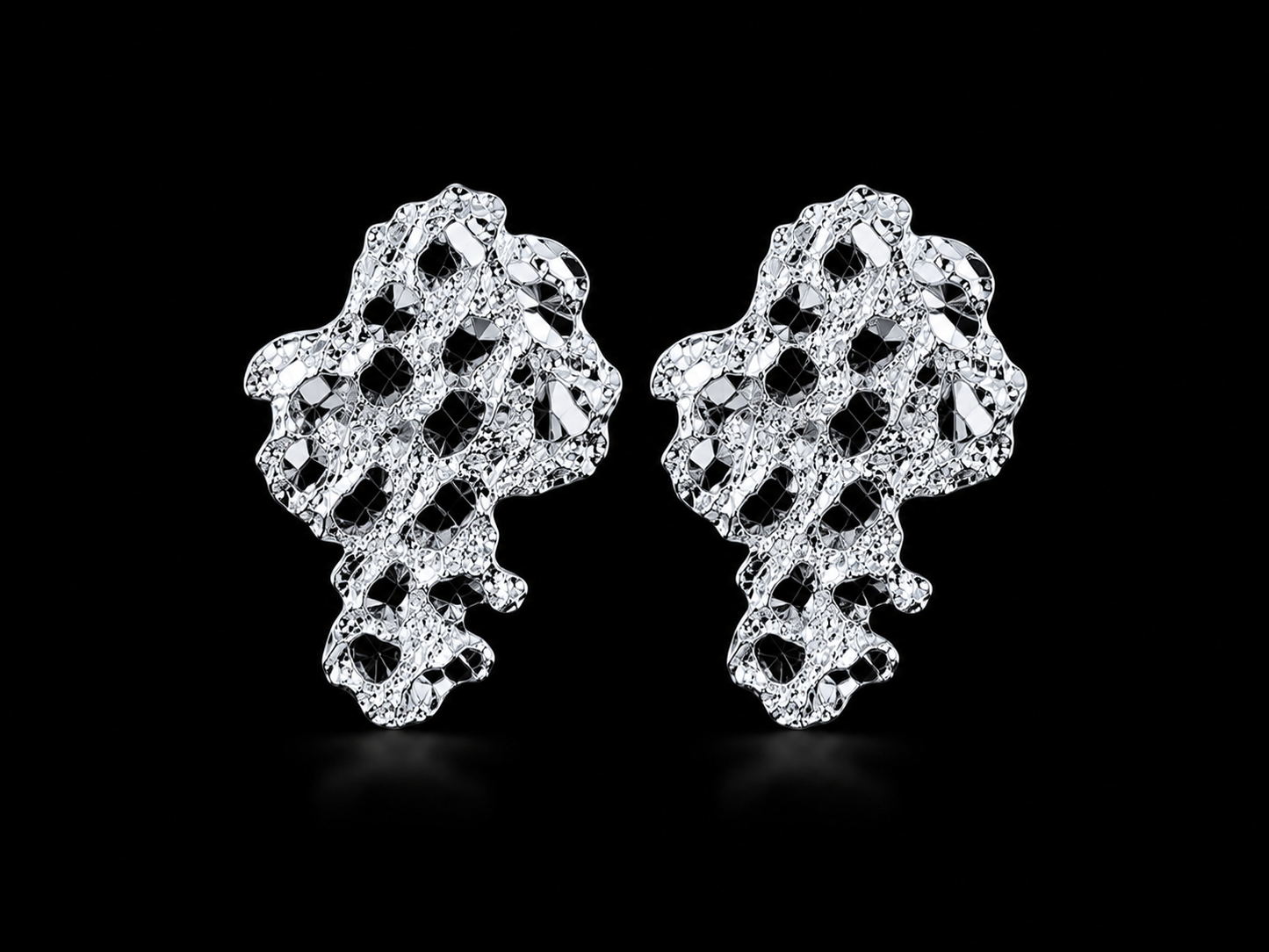 925 Silver Nugget Earrings | Large & Medium