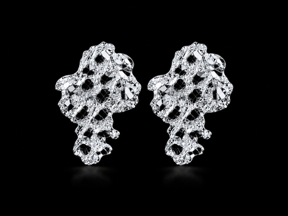925 Silver Nugget Earrings | Large & Medium
