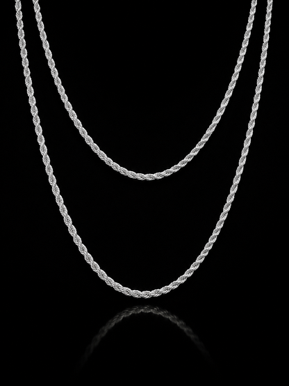 925 Sterling Silver 2MM Rope Chain Necklace