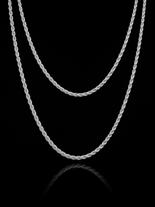 925 Silver 3MM Curb Link Chain Necklace