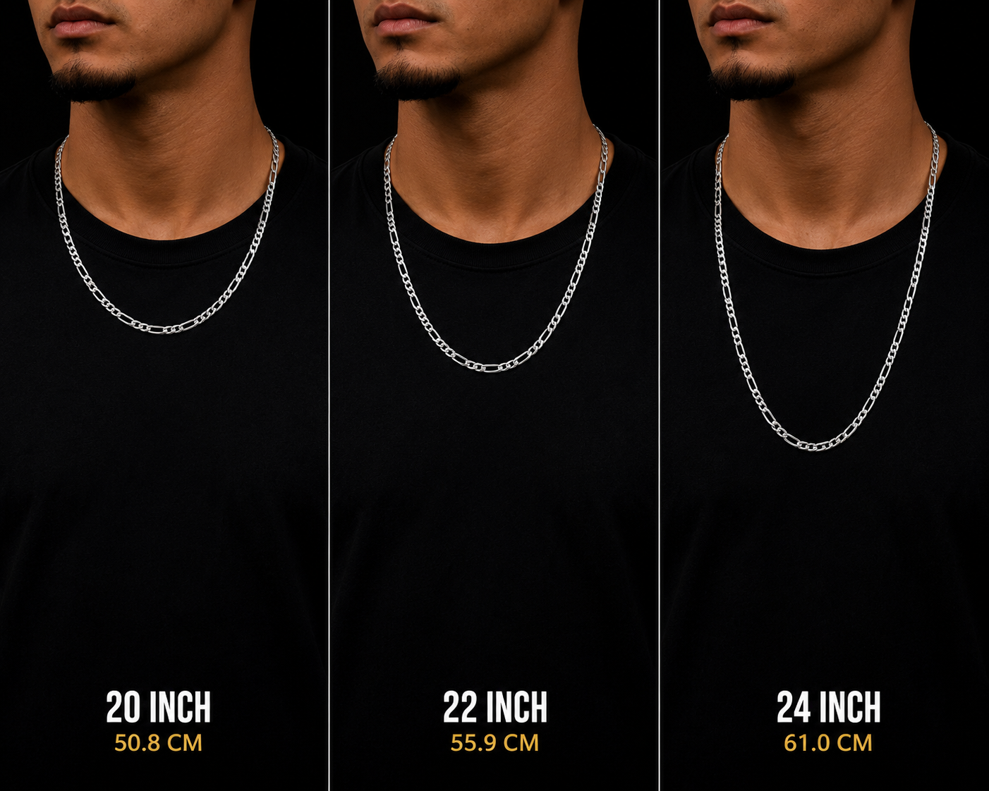 925 Silver 3MM Figaro Chain Necklace