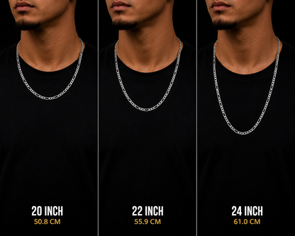 925 Silver 3MM Figaro Chain Necklace