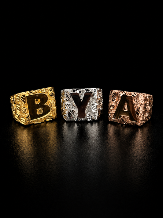 925 Silver Initial Ring