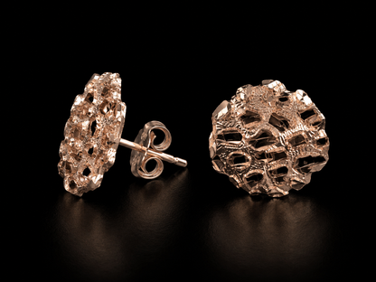 Pendientes de pepita de plata 925 - Pendientes de pepita de oro rosa - Pendientes de pepita de oro amarillo