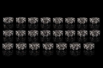 925 Silver Initial Nugget Ring