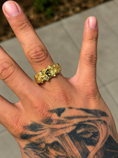 925 Silver Initial Nugget Ring