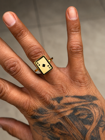 925 Silver Ace Card Ring