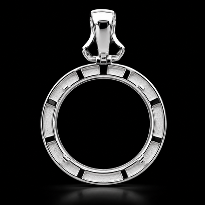925 Silver Nugget Centenario Pendant W/ Virgin Mary