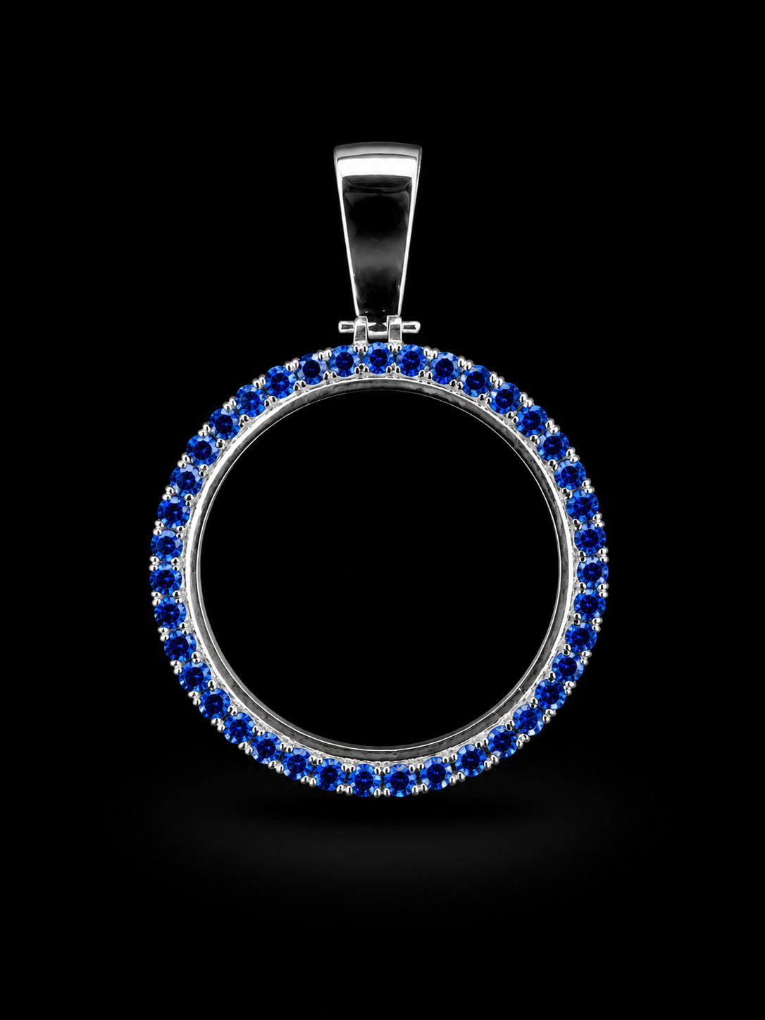925 Silver Centenario Pendant W/ Blue Sapphire