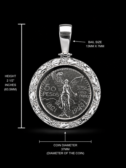 925 Silver Nugget Centenario Pendant
