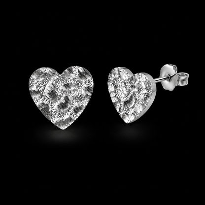 925 Silver Heart Nugget Earrings | 15MM & 19MM