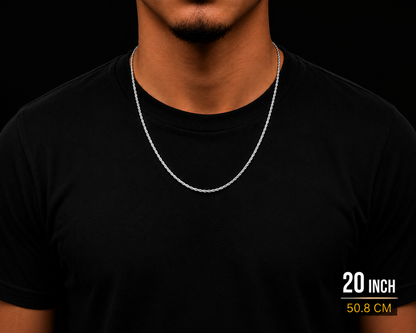 925 Sterling Silver 2MM Rope Chain Necklace