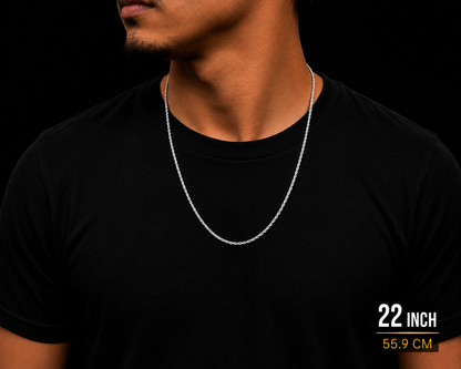 925 Sterling Silver 2MM Rope Chain Necklace
