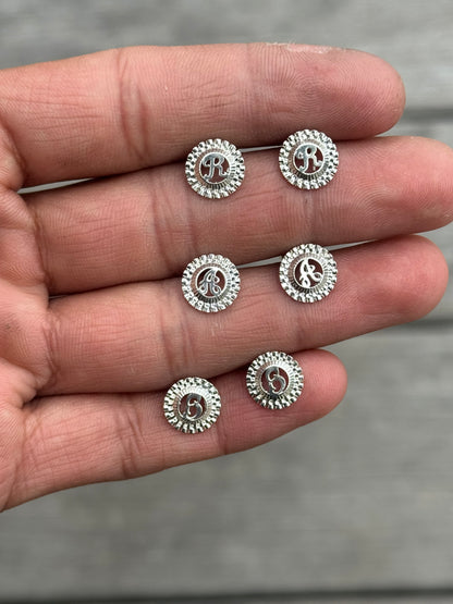 925 Silver Rolex Initial Earrings
