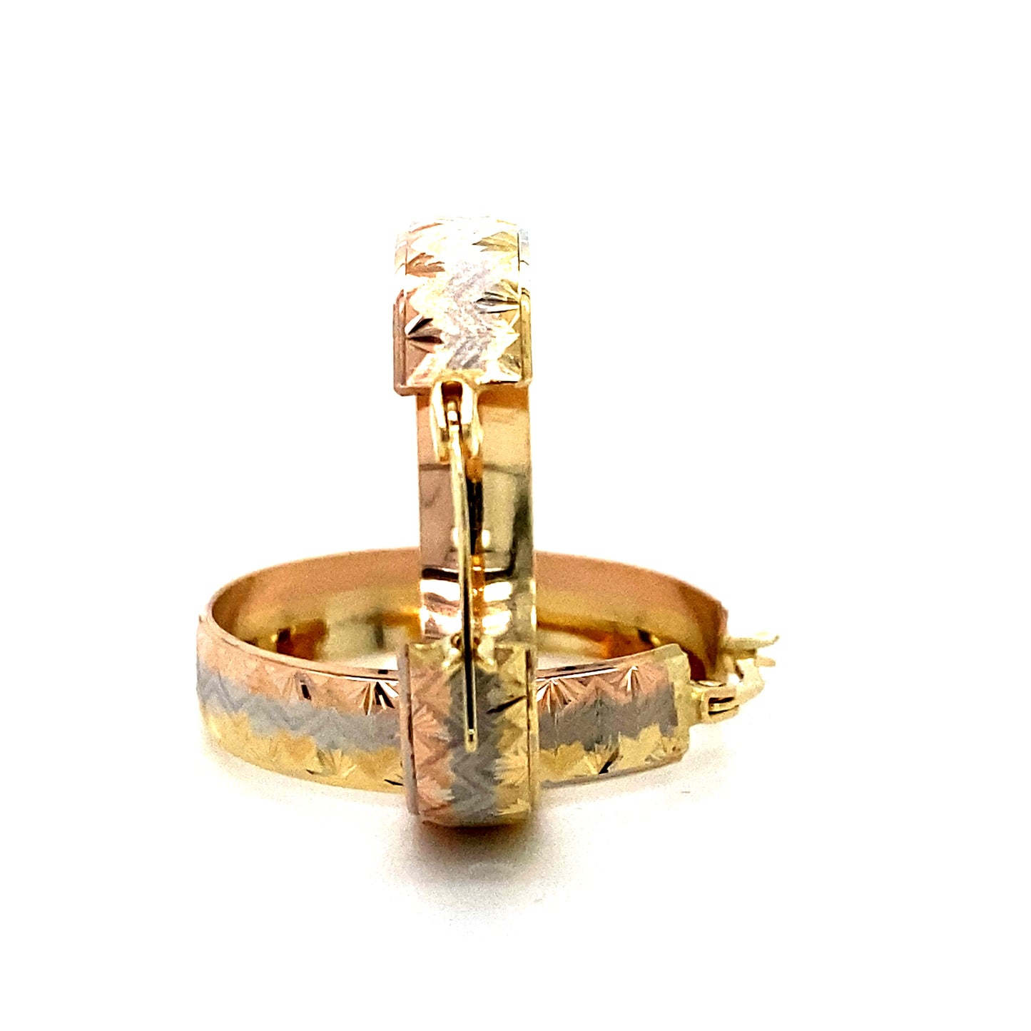 14K Multi-Color Hoop Earrings