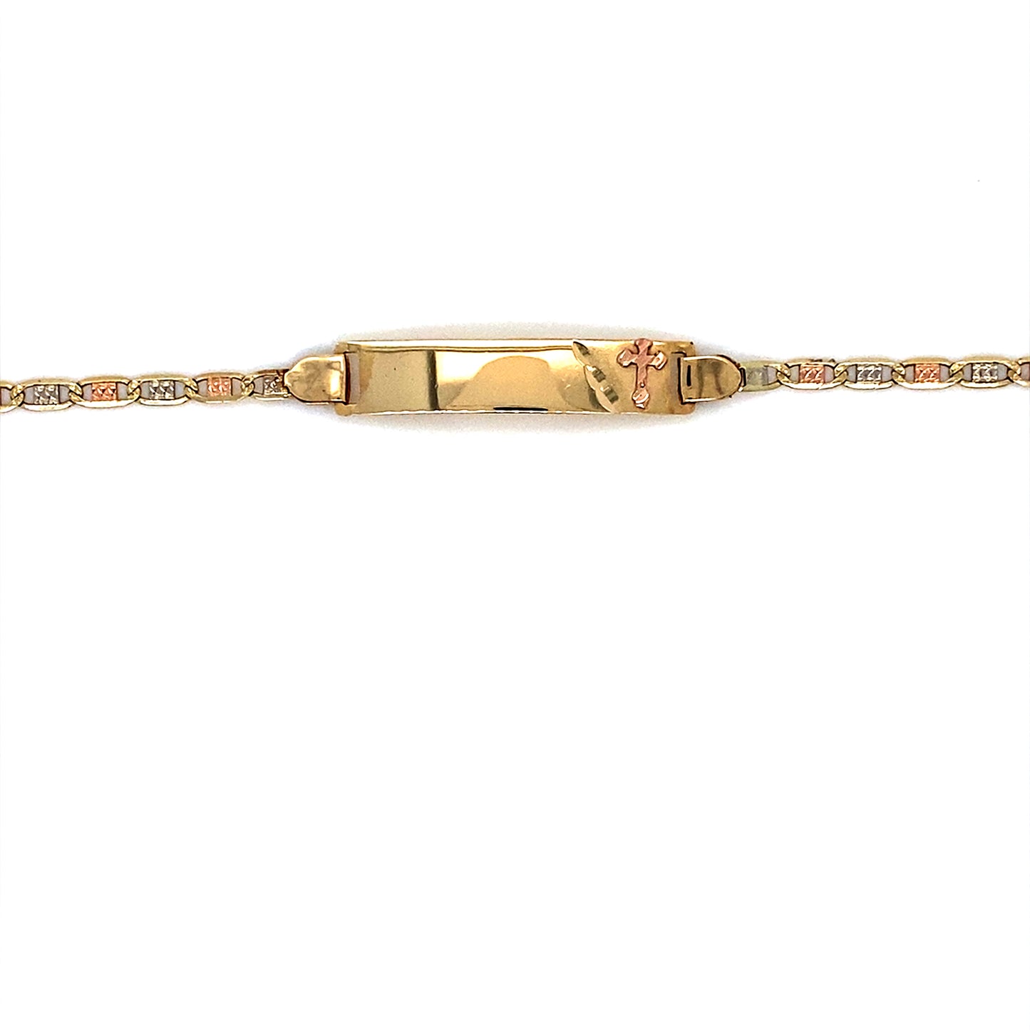 14K Multi-Tone Valentino ID Bracelet 6”