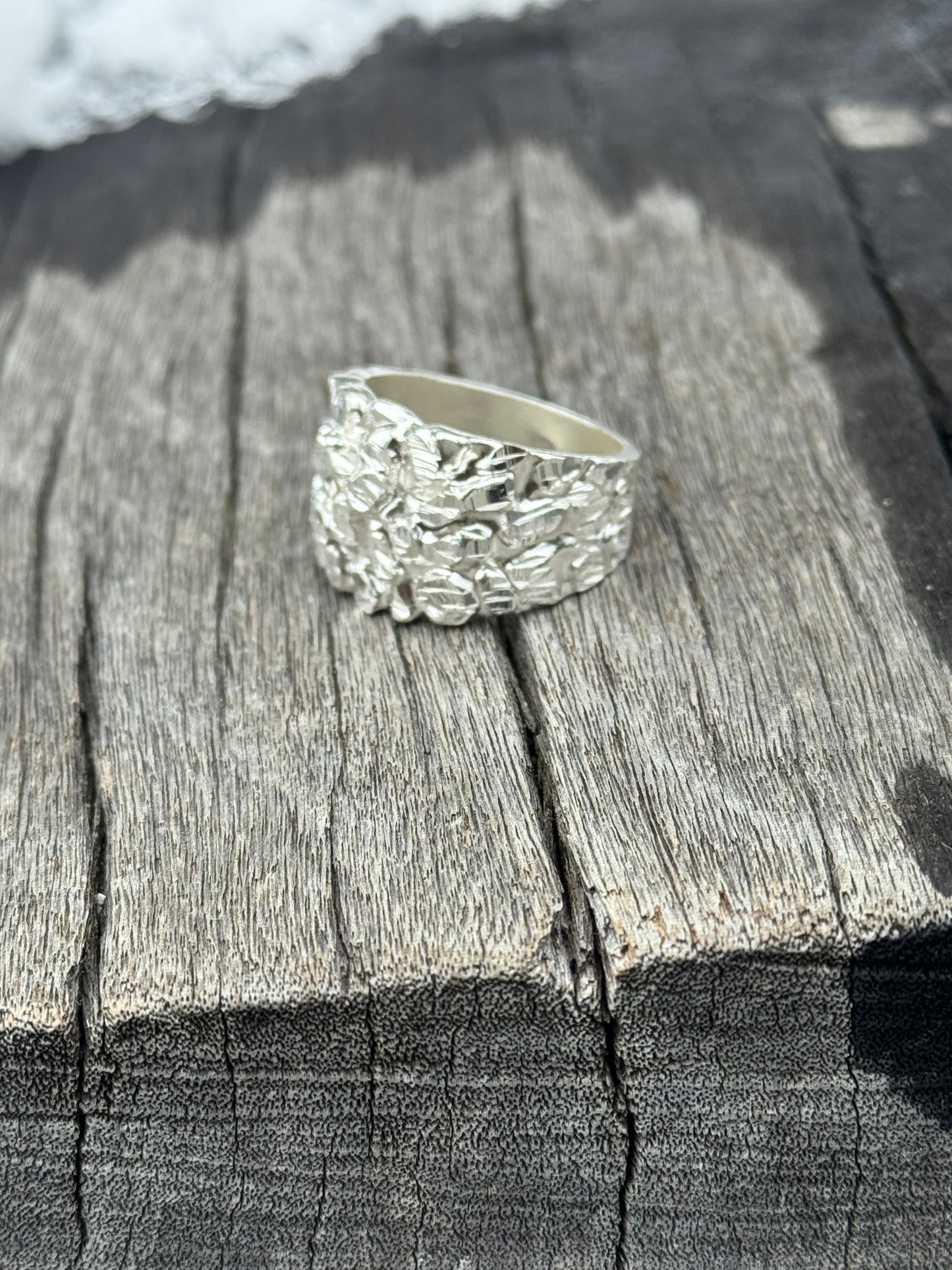 925 Silver Nugget Ring - Rose Gold Nugget Ring - Yellow Gold Nugget Ring