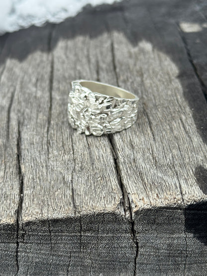 925 Silver Nugget Ring - Rose Gold Nugget Ring - Yellow Gold Nugget Ring