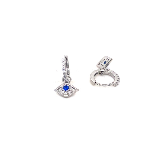 Evil Eye Dangle Earrings In 925 Sterling Silvers