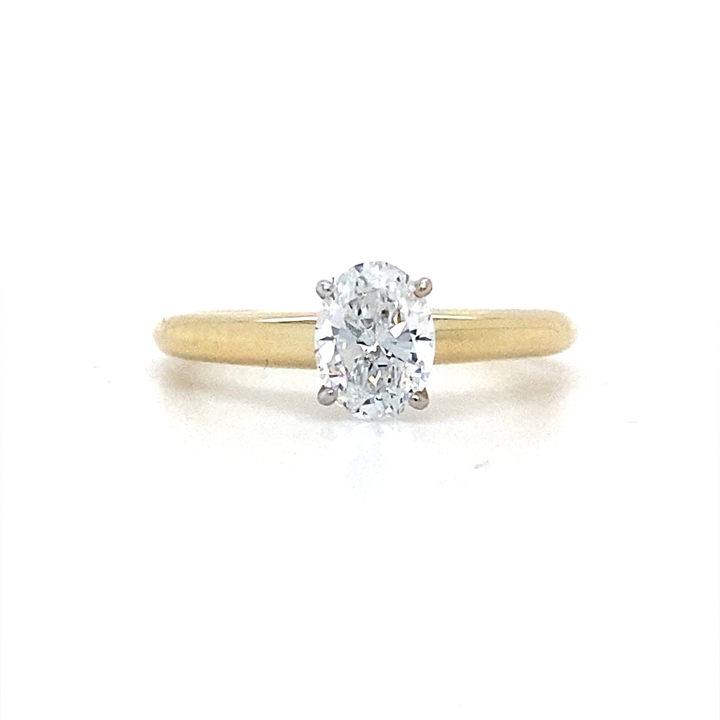 14K Two-Tone Gold Engagement Ring – .65 Ct Oval Lab-Grown Diamond