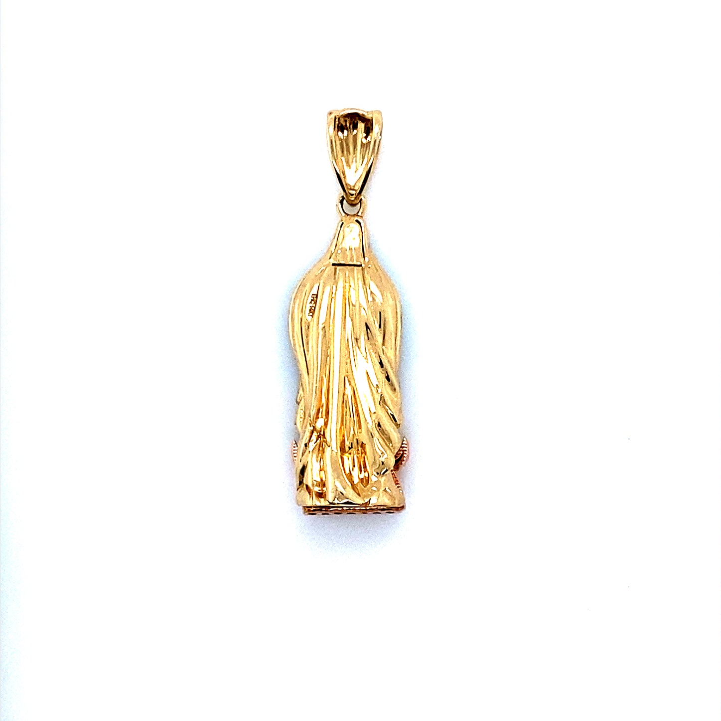 14K Tri Color 3D Lady Of Guadalupe Pendant