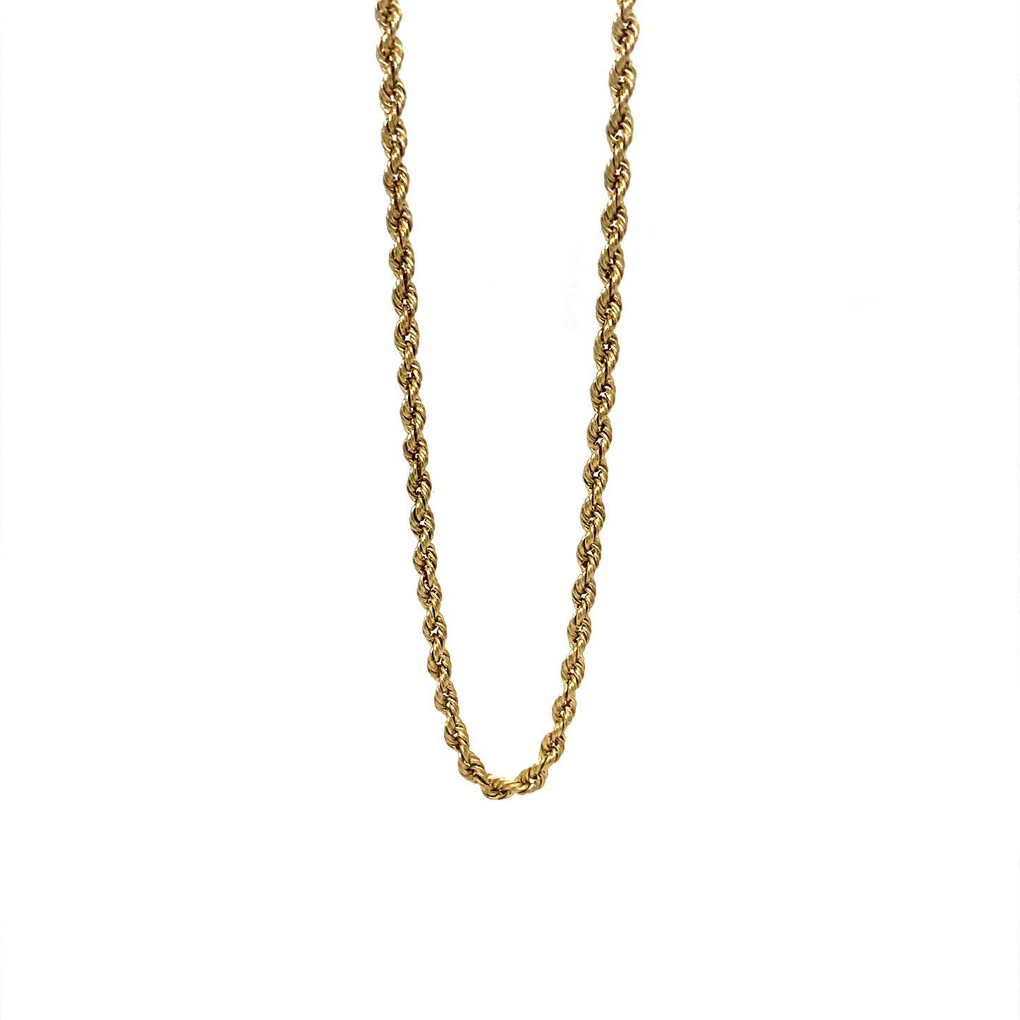 14K Yellow Gold Rope Chain Necklace 2MM 25”