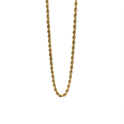14K Yellow Gold Rope Chain Necklace 2MM 25”