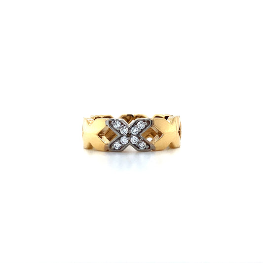 14K Yellow Gold “X” Pattern Bands