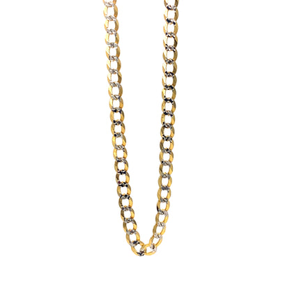14K Yellow Gold 20-22” Diamond Cut Curb Chain