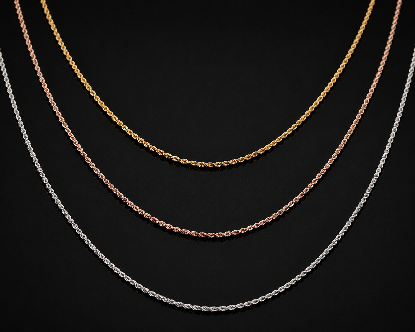 925 Sterling Silver 1MM Rope Chain