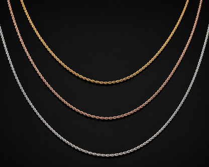 925 Sterling Silver 1MM Rope Chain