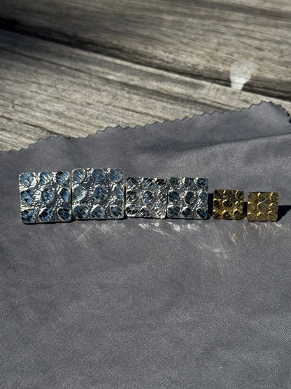 925 Silver Square Nugget Earrings