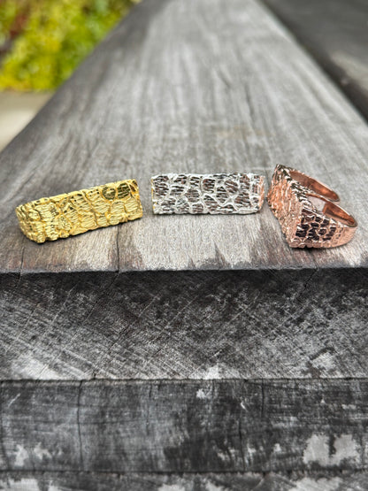 925 Silver Double Finger Nugget Ring