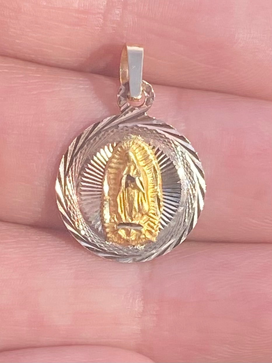 14K Multi-Tone Virgin Mary Pendant