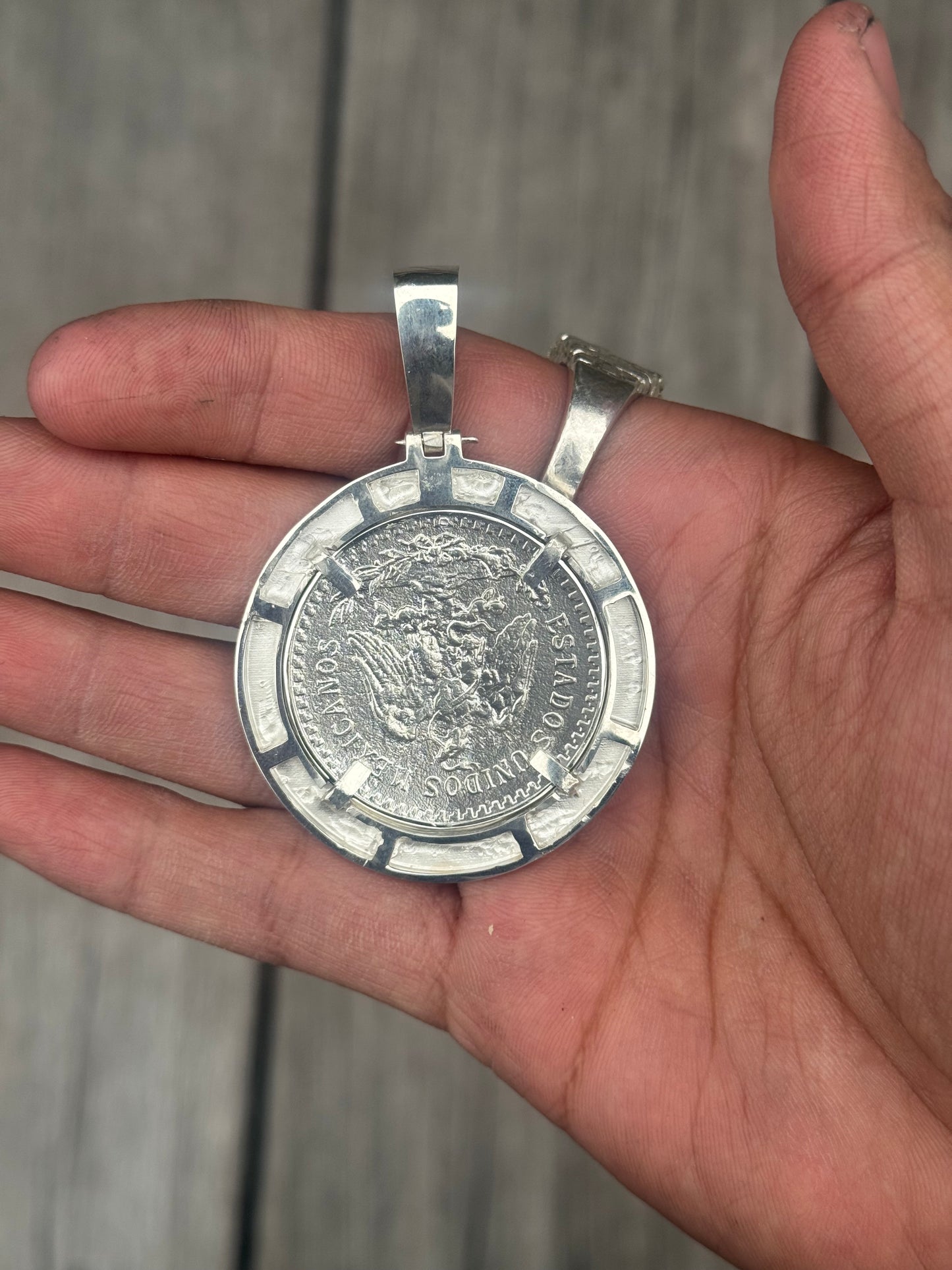 925 Silver Nugget Centenario Pendant
