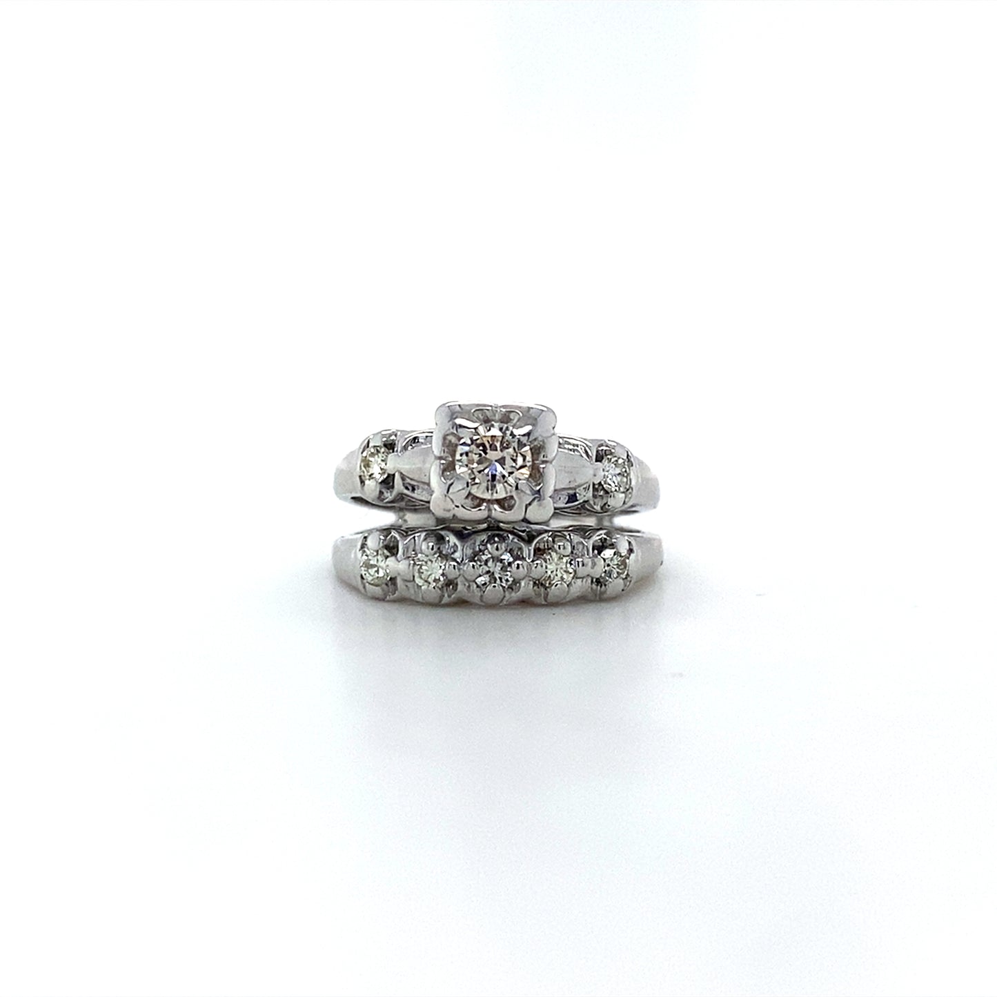 14K White Gold Bridal Ring