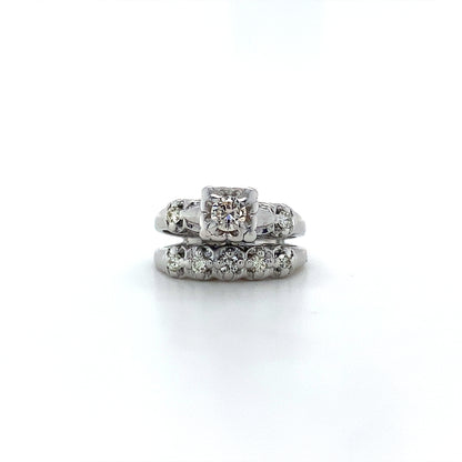 14K White Gold Bridal Ring