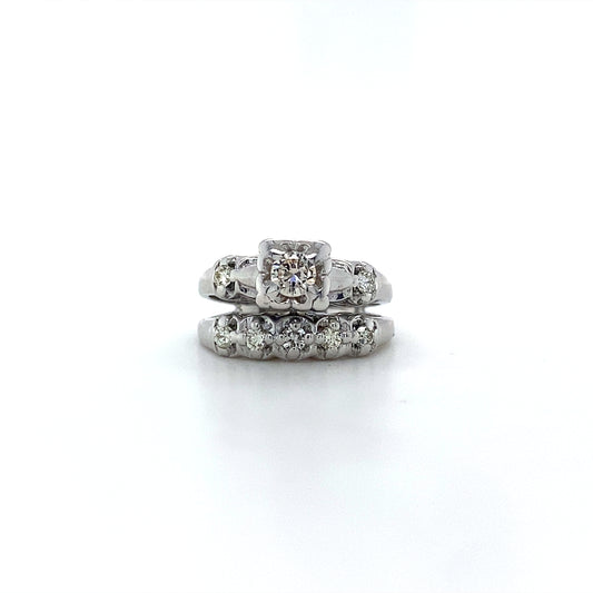14K White Gold Bridal Ring
