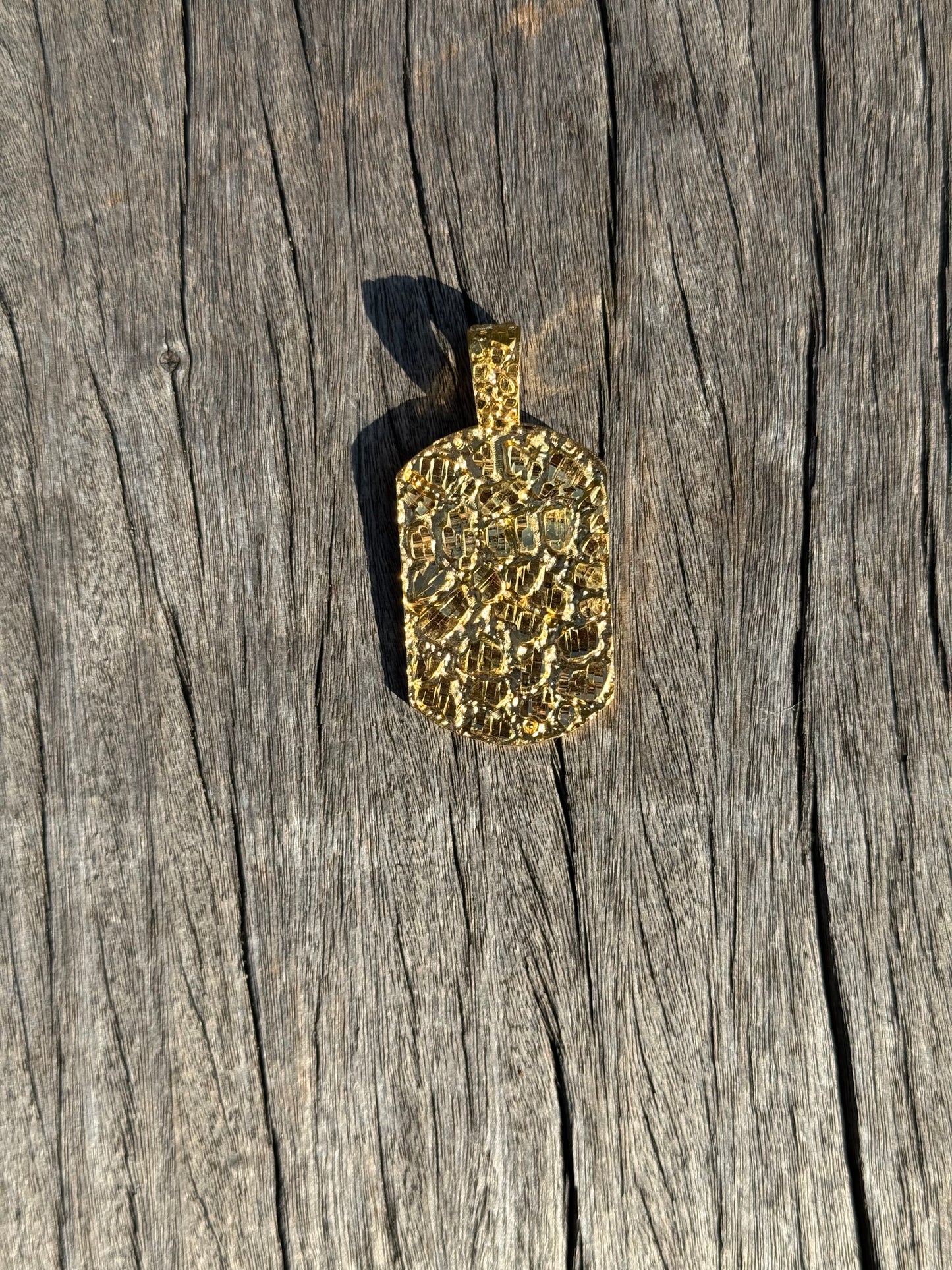 925 Silver Nugget Charm Pendant - Rose Gold Nugget Pendant - Yellow Gold Nugget Pendant